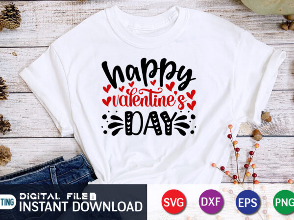 Happy valentine day t shirt , happy valentine shirt print template, happy valentine day svg , heart sign vector, cute heart vector, typography design for 14 february