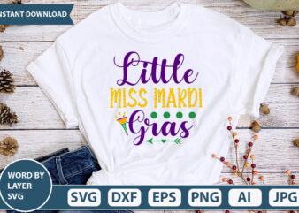 Little Miss Mardi Gras SVG Vector for t-shirt