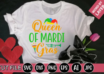 Queen Of Mardi Gras SVG Vector for t-shirt