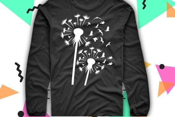 Funny dandelion birds dandelion flower flying bird funny awesome t-shirt design svg, funny dandelion birds, dandelion flower, flying bird, funny, awesome, t-shirt design eps,