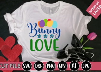 Bunny Love SVG Vector for t-shirt