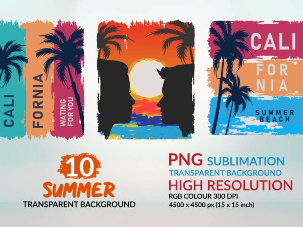 Beach sunset png colorful t- shirt design, beach sunset png colorful background, beach sunset png colorful sublimation