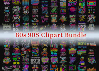 Combo 90 PNG, Bundle 90s, 80s Clipart, Neon 80s Clipart Bundle, 1980, 1990 Retro, Neon, Digital Graphics, 80s Party, I Love 80s, best bundle