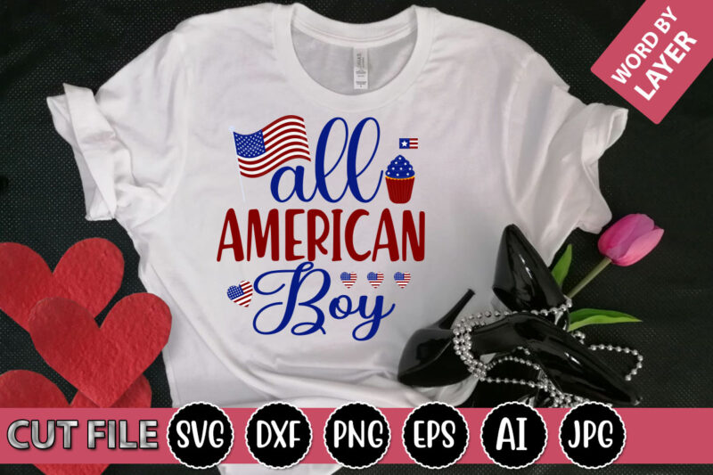 All American Boy SVG Vector for t-shirt