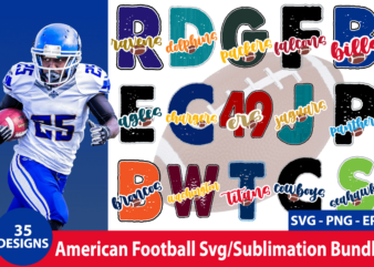 NFL American Football Svg/Sublimation Bundle, American Football Design For Marchand T-Shirts