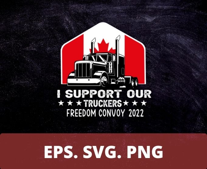 5 design of USA and Canada Support Our Truckers T-Shirt design svg 2, Freedom Convoy 2022 png, Truckers Support Tshirt,Canadian Truckers, USA American,