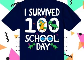 I Survived 100 Masked School Days Student Teacher 2022 Cute Dinosaurs unicorn T-Shirt, I Survived 100 Masked School Days Student png, I Survived 100 Masked, png, funny, humor, saying, unicorn, dinosaurs