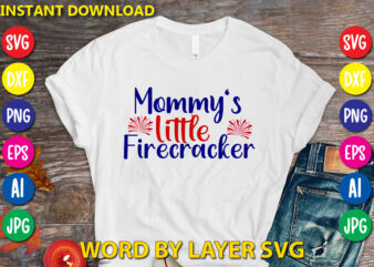 Mommy’s Little Firecracker Svg Vector T-shirt Design