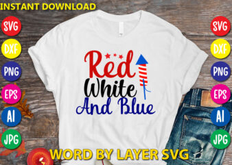 Red White And Blue Svg Vector T-shirt Design