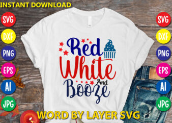 Red White And Booze Svg Vector T-shirt Design