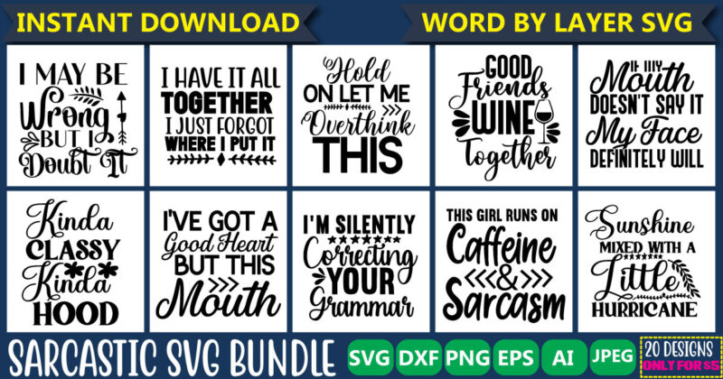 Sarcastic Svg Bundle
