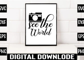 see the world t shirt template vector
