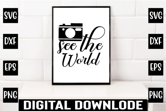See the world t shirt template vector