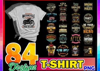 84 Designs T-shirt PNG Bundle, Shirt Bundles, Custom Shirts, Motorcycle, surfing, Weightlifting, Drinking, T-Rex, Turtles, Digital Download 939381155