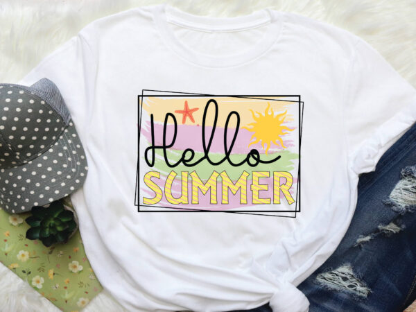 Hello summer sublimation graphic t shirt