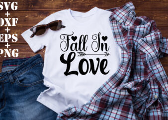 fall in love t shirt graphic design