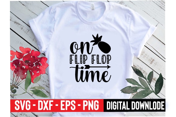 On flip flop time t shirt design online