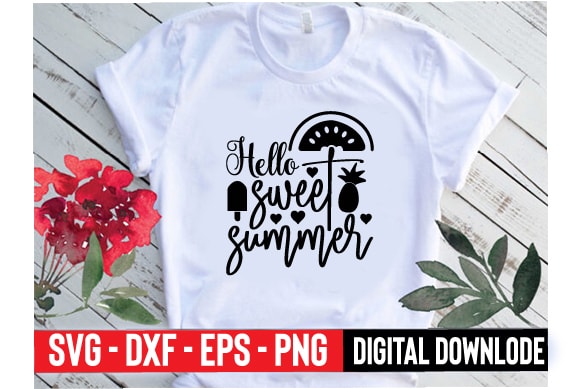 Hello sweet summer graphic t shirt