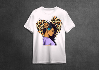 Black Girl Leopard Pattern Gift Diy Crafts Svg Files For Cricut, Silhouette Sublimation Files t shirt template
