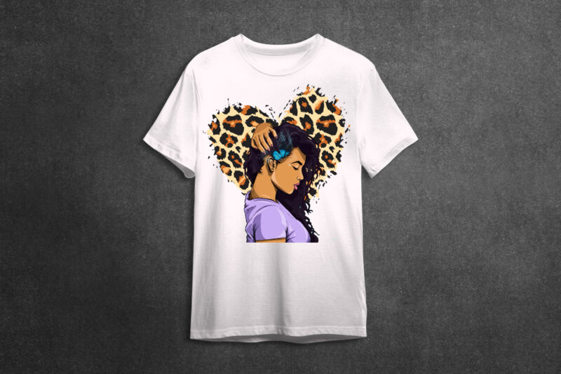 Black Girl Leopard Pattern Gift Diy Crafts Svg Files For Cricut, Silhouette Sublimation Files