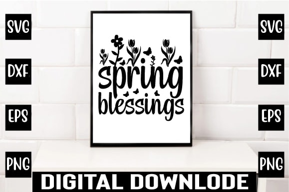 Spring blessings t shirt template vector