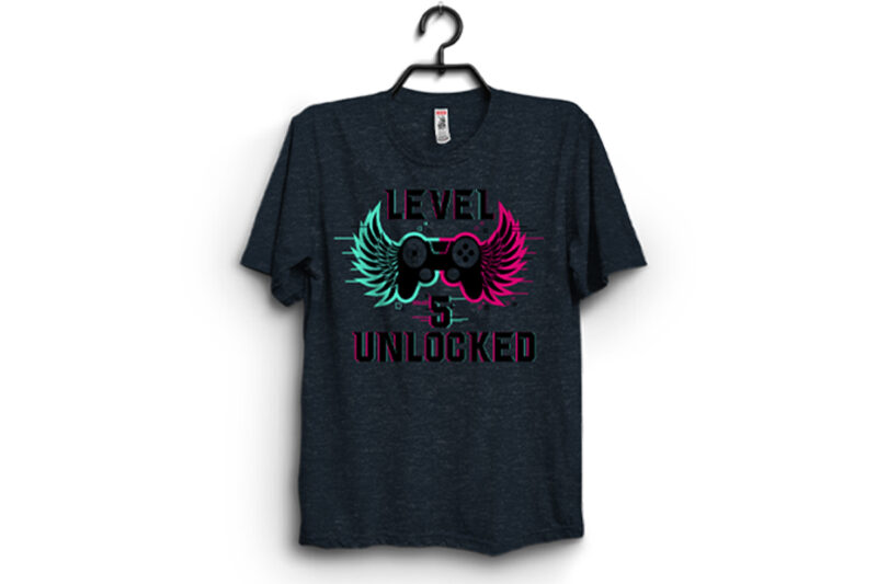 Level 5 Unlocked Typography T-shirt