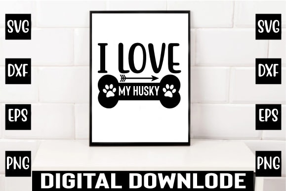 I love my husky t shirt design for sale