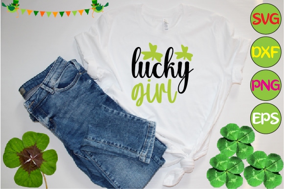 Lucky girl t shirt vector graphic