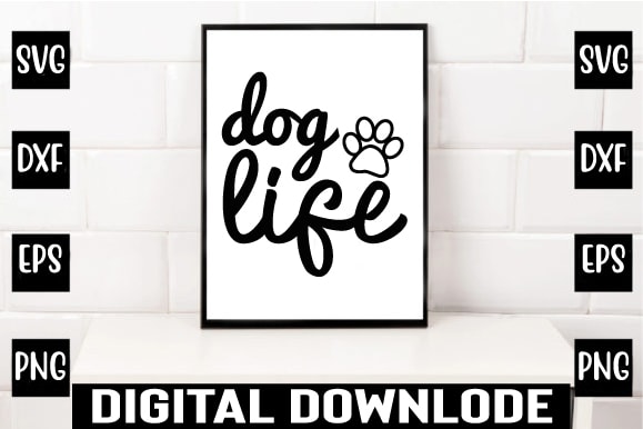 Dog life t shirt vector illustration