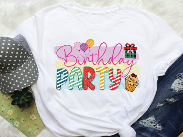Barthday party sublimation t shirt template