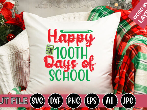 Happy 100th days of school svg vector for t-shirt