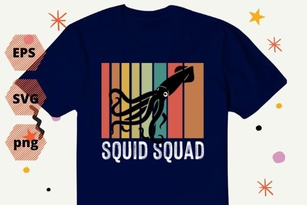 Squid Squad T-Shirt Funny Sea Ocean Octopus Friends T-shirt design svg, Squid Squad, Funny, Sea Ocean, Octopus, Friends Tees,