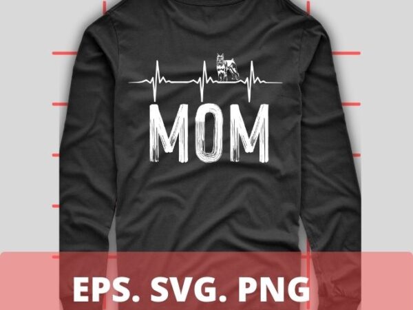 Miniature schnauzer dog mom heartbeat face saying gifts t-shirt design svg