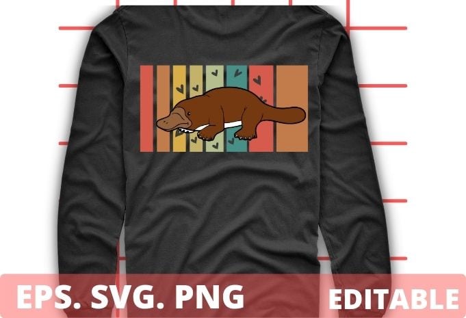 vintage funny Just a-dad who love Platypus vintage Platypus saying T-shirt design svg, Just a-dad who love Platypus png eps, Platypus, vintage, Platypus saying, T-shirt design, sea animal, pets