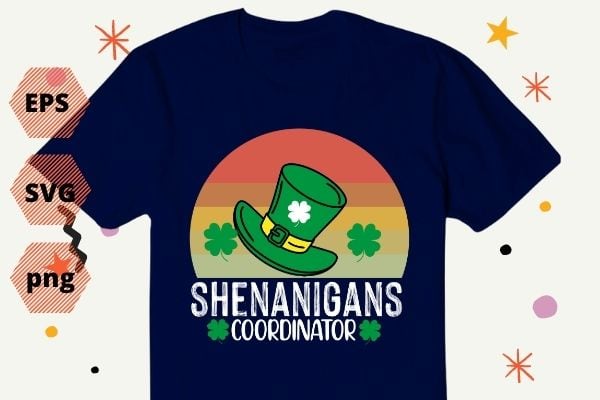 Vintage Shenanigans-Coordinator St Patrick’s Day Shamrock T-shirt design svg 2, Vintage Shenanigans-Coordinator png, St Patrick’s Day, Shamrock, T-shirt design eps, Saint Patrick Day,