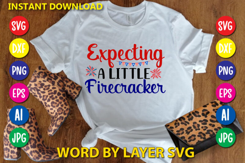 Expecting A Little Firecracker Svg Vector T-shirt Design