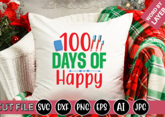 100 Days of Happy SVG Vector for t-shirt