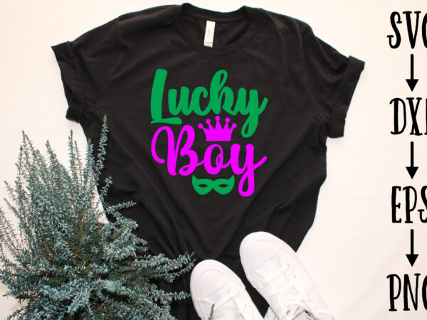 Lucky boy t shirt vector graphic
