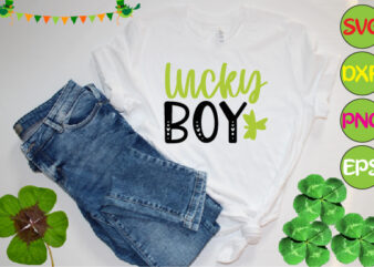 lucky boy t shirt vector graphic