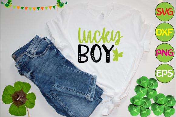 Lucky boy t shirt vector graphic