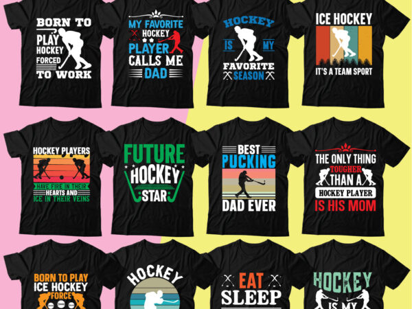Hokey ball t-shirt design bundle