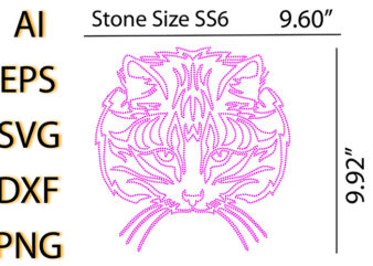 Printable Cat Rhinestone T-Shirt Design