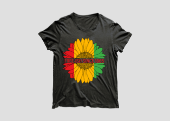 African American Sunflower Freeish Since 1865 Diy Crafts Svg Files For Cricut, Silhouette Sublimation Files t shirt vector