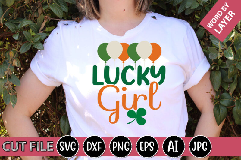 Lucky Girl SVG Vector for t-shirt