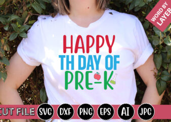 Happy Th Day of Pre-k SVG Vector for t-shirt