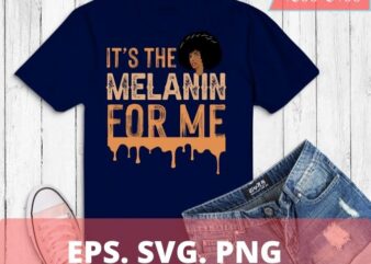 It’s The Melanin For Me Melanated Black History Month T-Shirt design svg, Unapologetically, Naturally, Blackity, Black Dreadlock, Loc’d, Loc’s Hair, Melanin, Tshirts,BLM, Black History Month