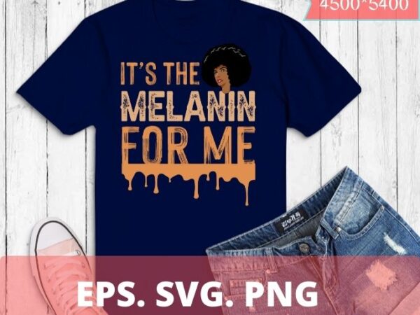 It’s the melanin for me melanated black history month t-shirt design svg, unapologetically, naturally, blackity, black dreadlock, loc’d, loc’s hair, melanin, tshirts,blm, black history month