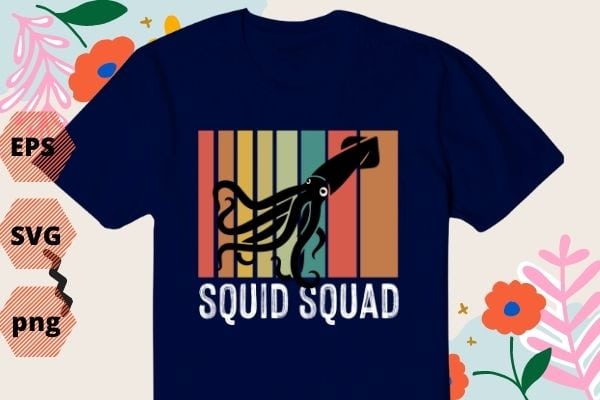 Squid Squad T-Shirt Funny Sea Ocean Octopus Friends T-shirt design svg, Squid Squad, Funny, Sea Ocean, Octopus, Friends Tees,