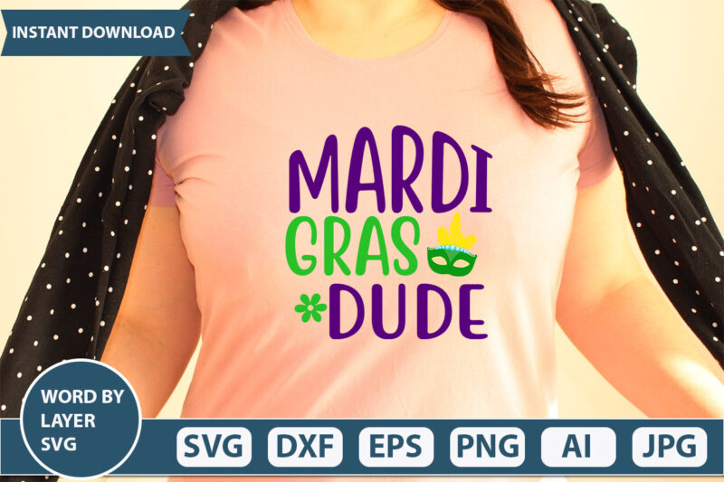 Mardi Gras Dude SVG Vector for t-shirt