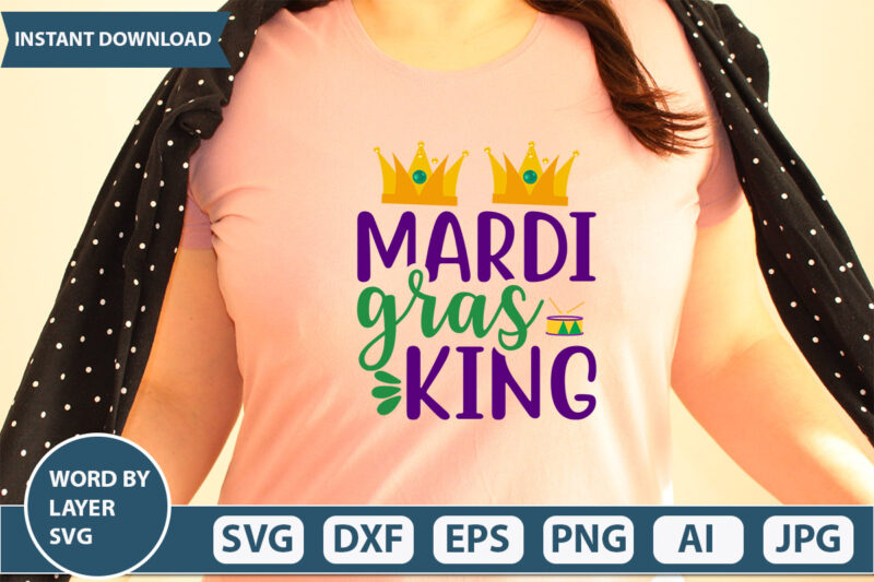 Mardi Gras King SVG Vector for t-shirt